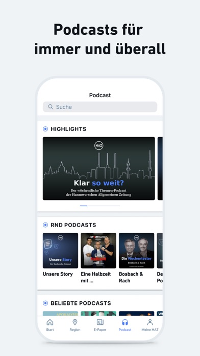 HAZ - Nachrichten und Podcast Screenshot