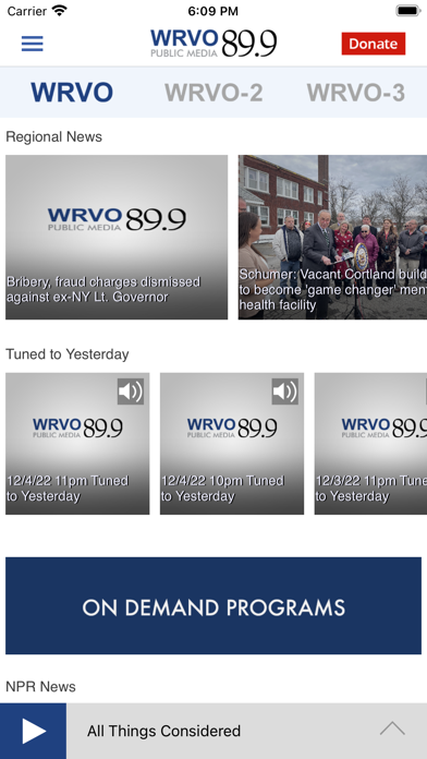 WRVO Public Radio App Screenshot