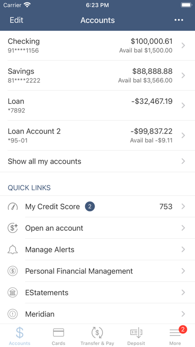 Reliabank Dakota Screenshot