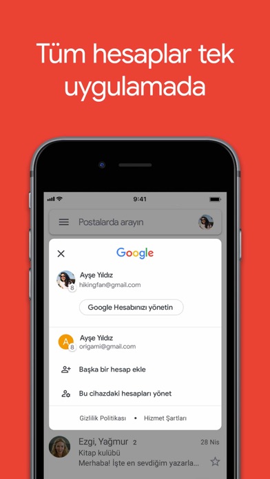Gmail - Google'dan e-posta iphone ekran görüntüleri