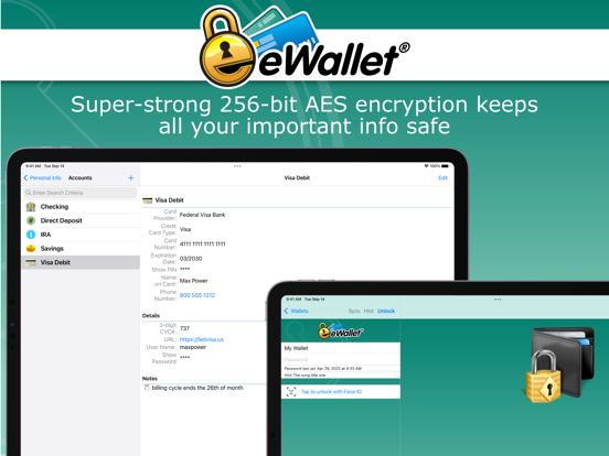 eWallet - Password Manager iPad app afbeelding 7