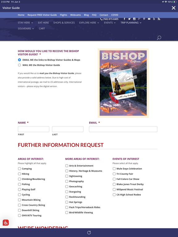 Visit Bishop CA iPad screenshot 8 - Travel app