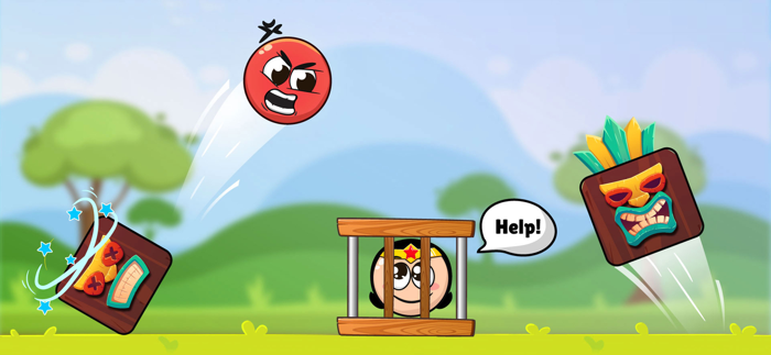 Red Roller Ball Adventure Game