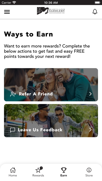 Maryland Saddlery Rewards Screenshot