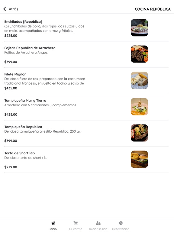 República Restaurants iPad screenshot 2 - Food & Drink app