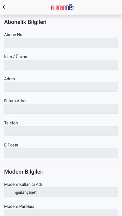 Alanyanet Online İşlemler Screenshot