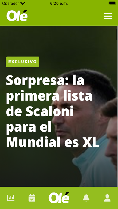 Screenshot #1 pour Olé: deportes 24hs