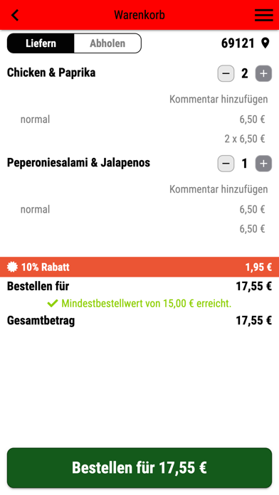 BJ's Pizza Screenshot