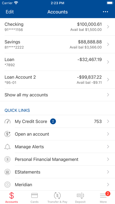 e-FNB Mobile Banking Screenshot