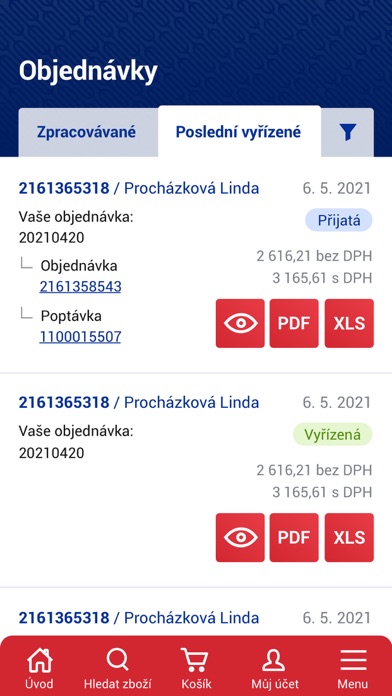B2B e-shop Screenshot