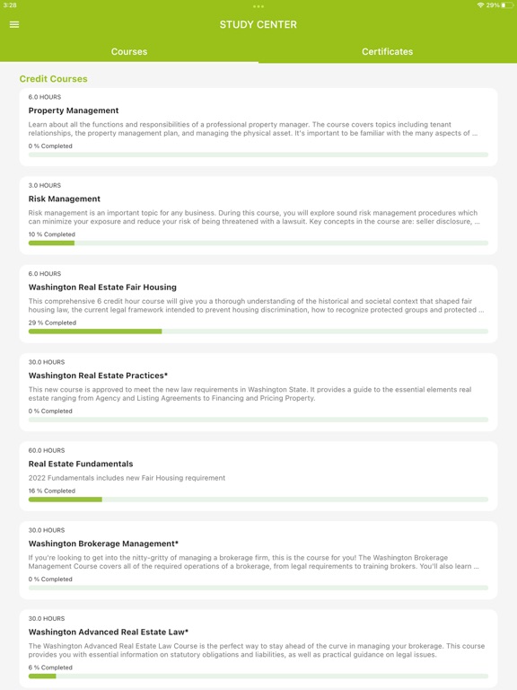 Realestateschool iPad screenshot 1 - Education app