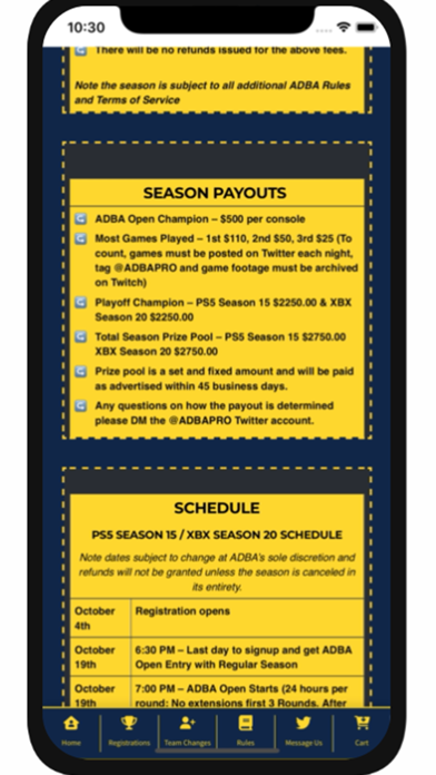 ADBA Leagues Screenshot