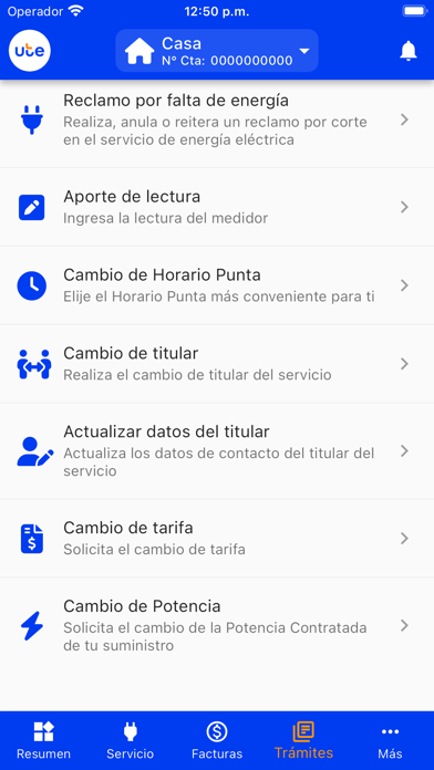 UTE Clientes Screenshot