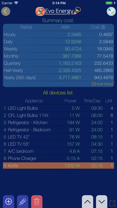 Screenshot #3 pour Evo Energy - Cost Calculator