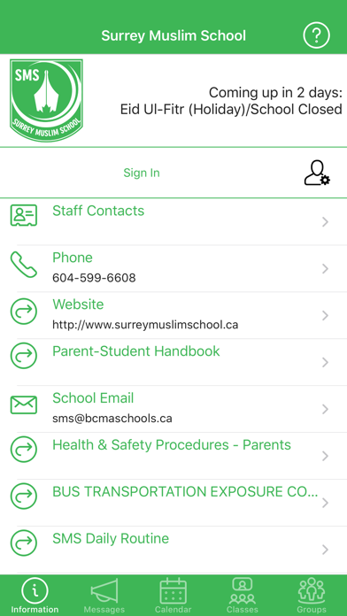 Surrey Muslim School Screenshot