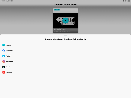 Sandeep Sulhan Radio iPad screenshot 3 - Music app