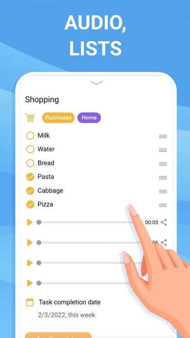 To-do list, tasks planner Screenshot