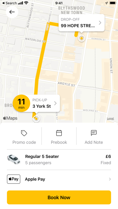 Glasgow Taxis. Screenshot