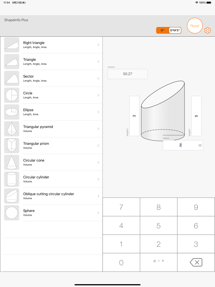 Figure calculator ShapeInfo