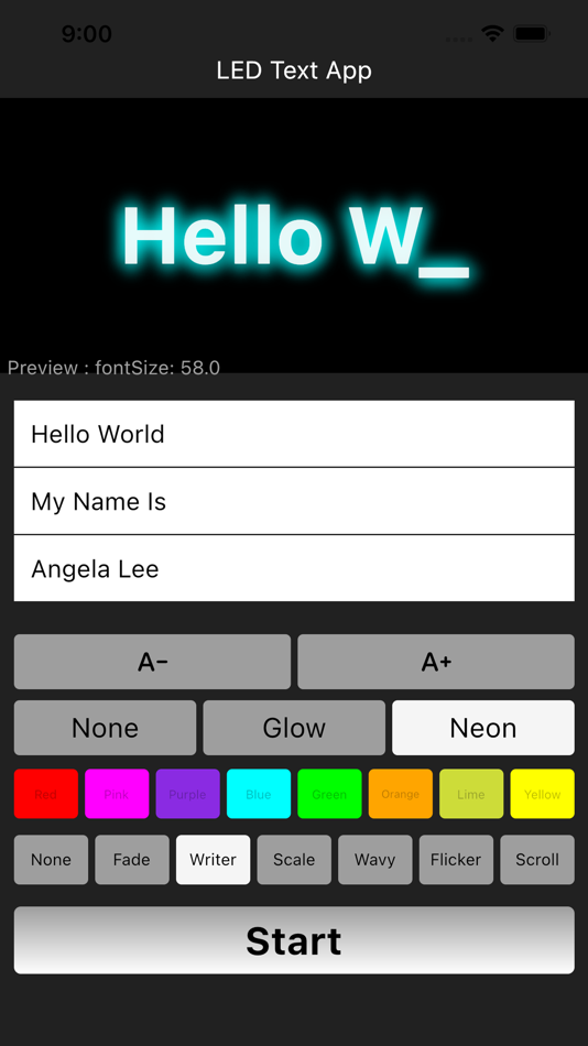 #3. LED Text Effect (iOS) By: Chotika Towmontree