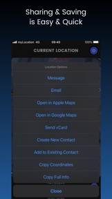 myLocation - GPS Coordinates screenshot