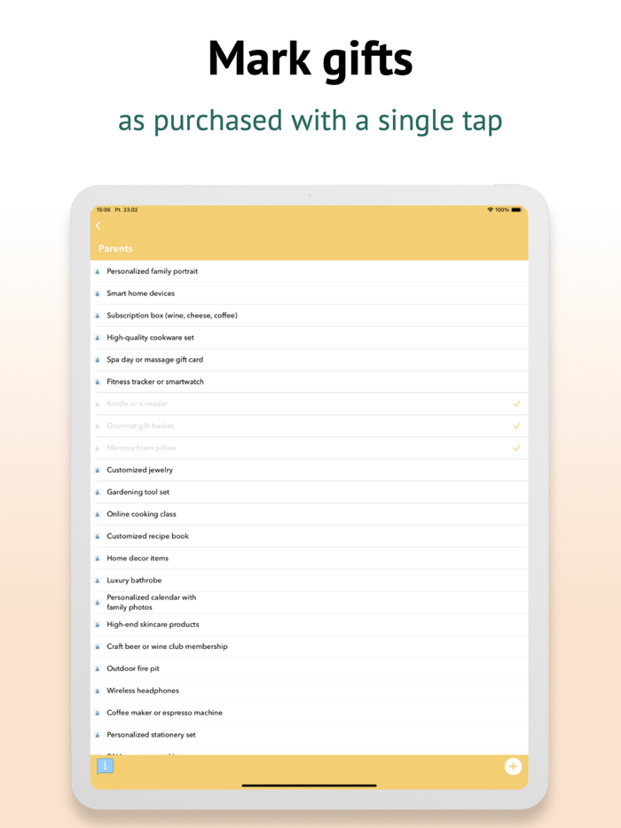 Gift Ideas Checklist