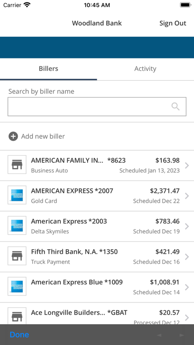 Woodland Bank Mobile Banking Screenshot