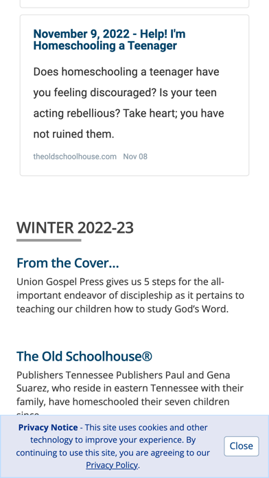 The Old Schoolhouse Magazine Screenshot