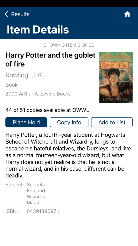 #5. OWWL Library System (iOS) 由: Kenneth Cox