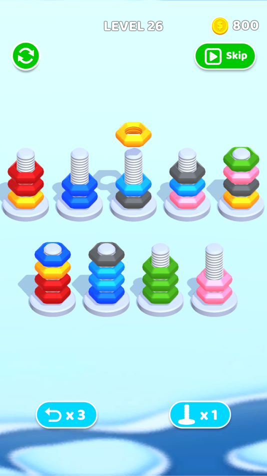 #2. Nuts And Bolts - Screw Sort 3D (iOS) Podle: Hangzhou Mofun Interactive Technology Co., Ltd
