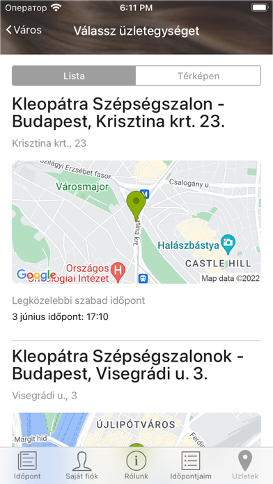 Kleopátra Szépségszalonok. Screenshot