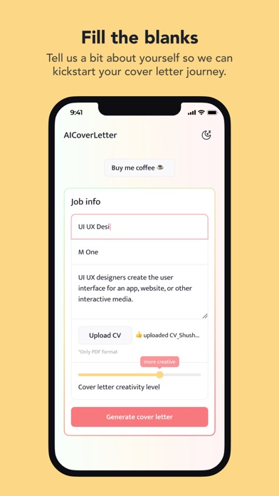 AI Cover Letter Screenshot
