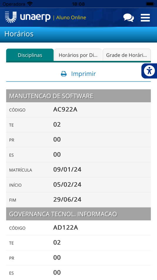 #5. Aluno Online Mobile (iOS) โดย: UNAERP - Universidade de Ribeirão Preto