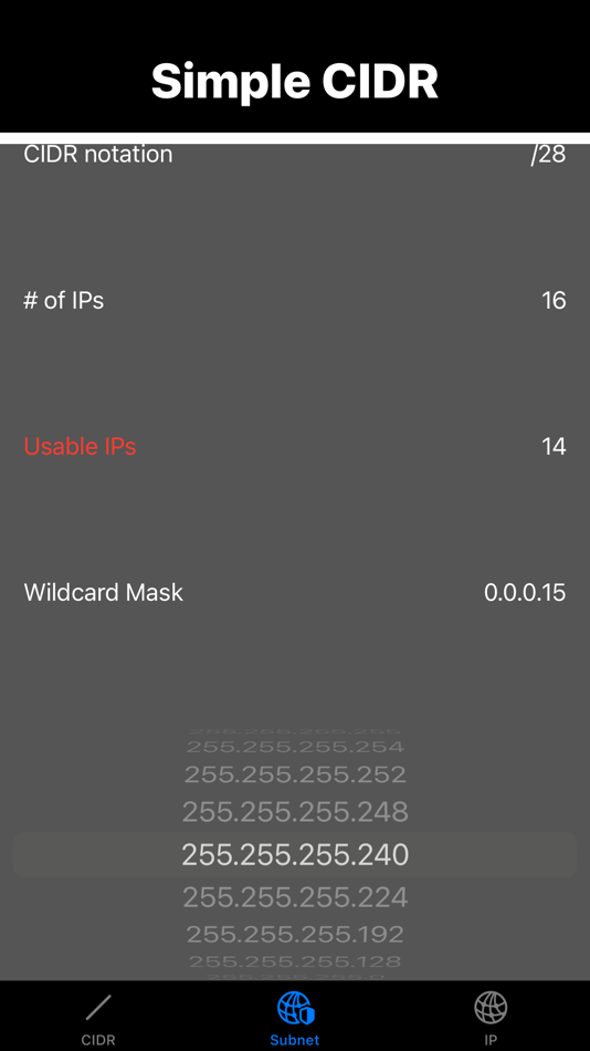 #3. Simple Cidr (iOS) 由: Luke Pilkington