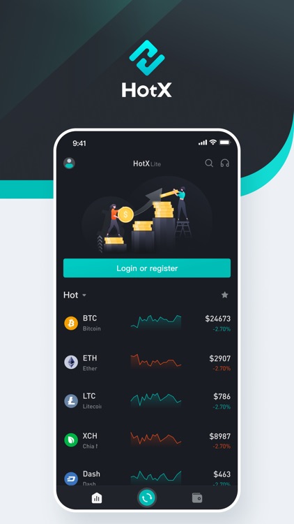 HotX：Buy & Sell BTC,ETH,Doge