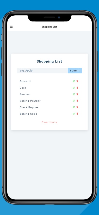 Grocery List App.