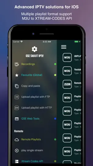 Captura de pantalla de GSE SMART IPTV PRO en iPhone 1