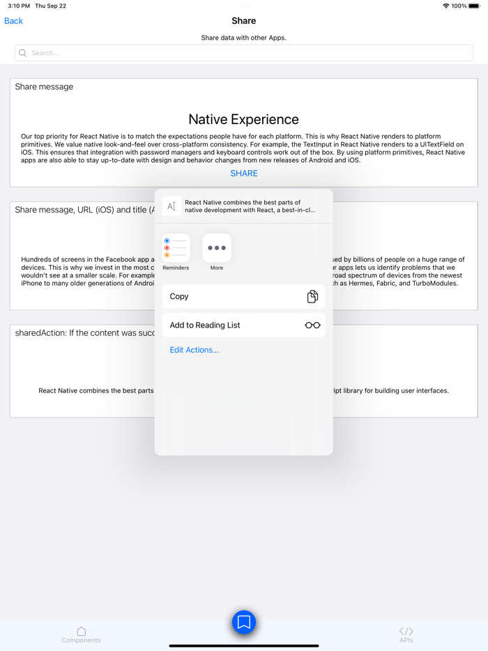React Native Fabric Components