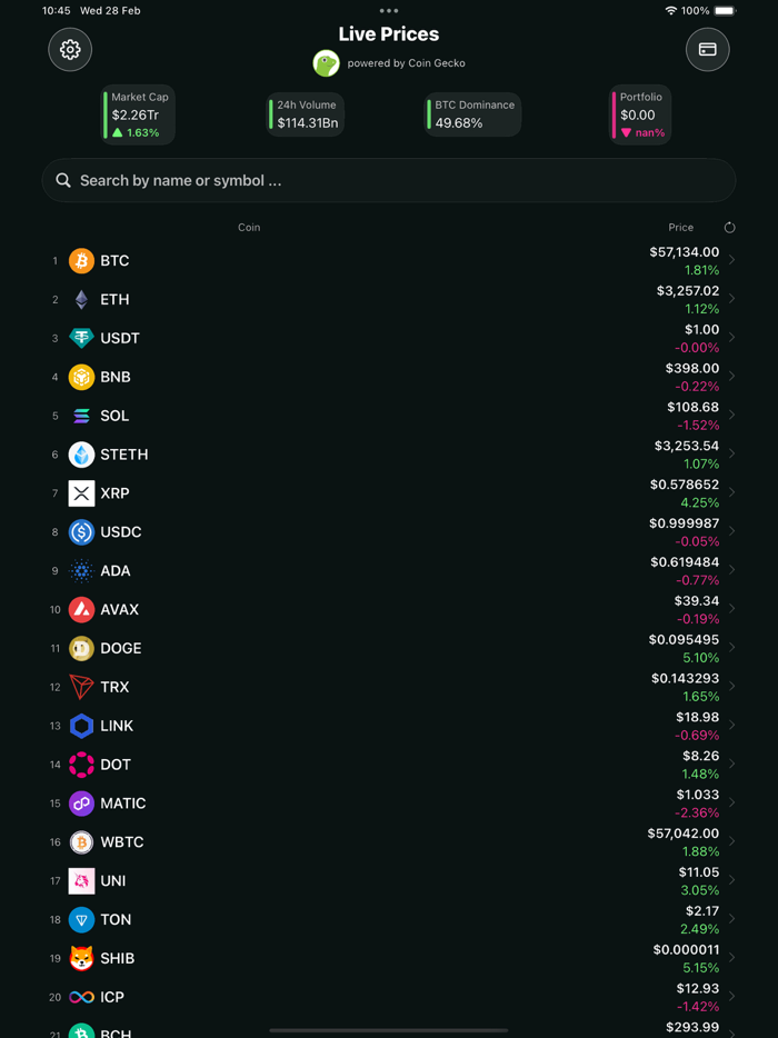 암호화폐 포트폴리오 암호화폐 실시간 가격