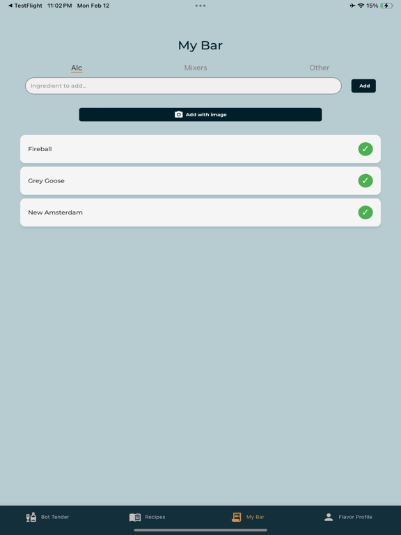 BotTender iPad screenshot 5 - Food & Drink app