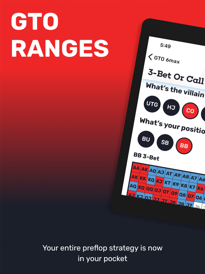GTO Poker Ranges By Red Chip