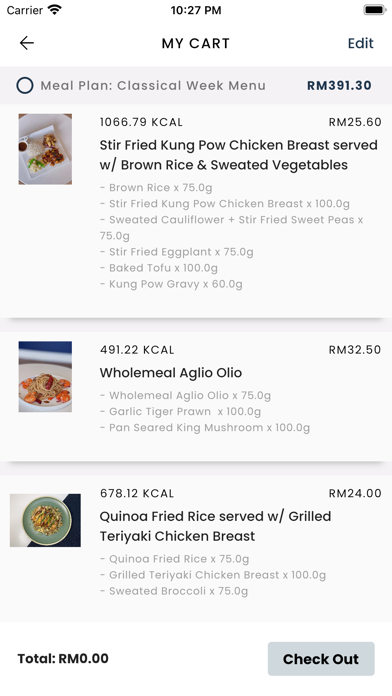 AERA - Meal Preparation Screenshot