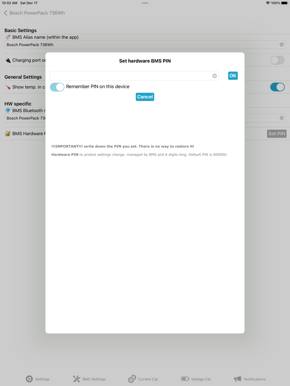 Xiaoxiang BMS iPad app afbeelding 6