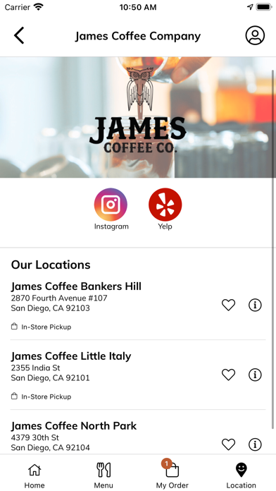 James Coffee Company Screenshot
