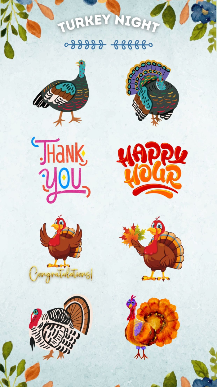 100 Thanksgiving Day Stickers