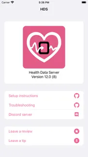 health data server iphone screenshot 1