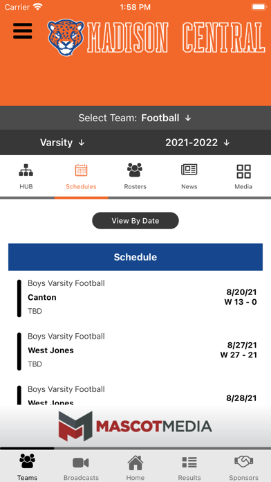 Madison Central Athletics Screenshot