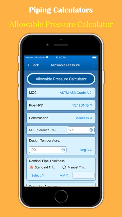 Piping Calculators Screenshot