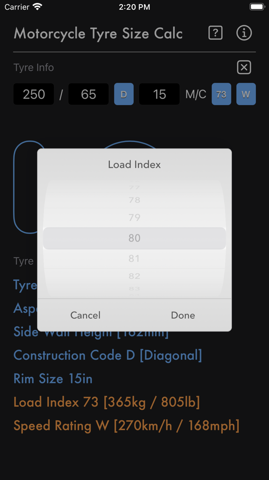 #7. Motorcycle Tyre Size Calc (iOS) 来自: Heng Jia Liang