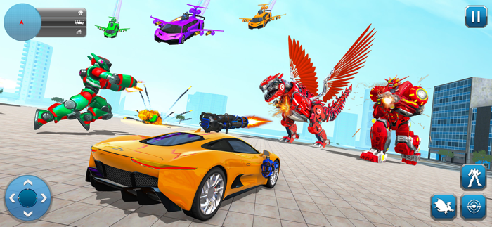 Dino Robot Transform Limo Car